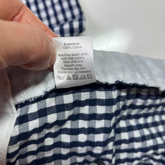 J. Crew Factory Size 8 Seersucker Crops Gingham Cotton H5191 - Picture 5 of 7